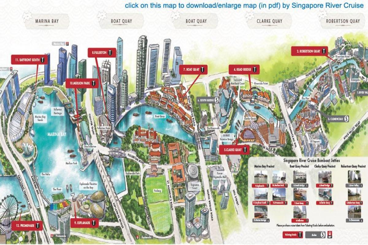 kartta Singapore-Joen Risteily