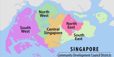 Kartta Singaporen alueella