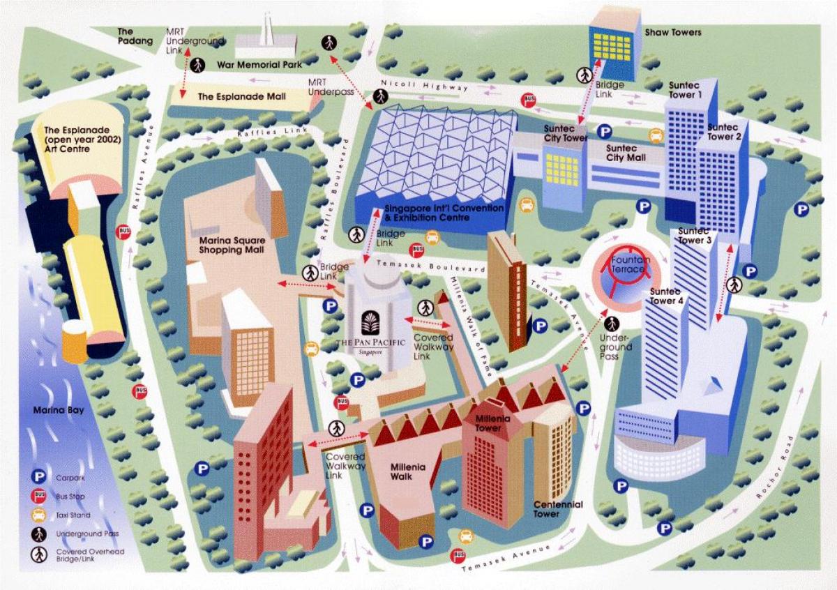 Central Business District-Alueella Singapore Kartta