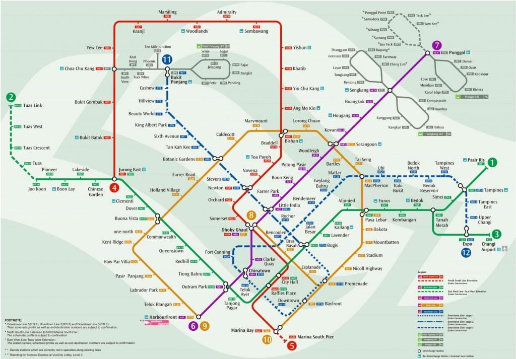 metro kartta, Singapore