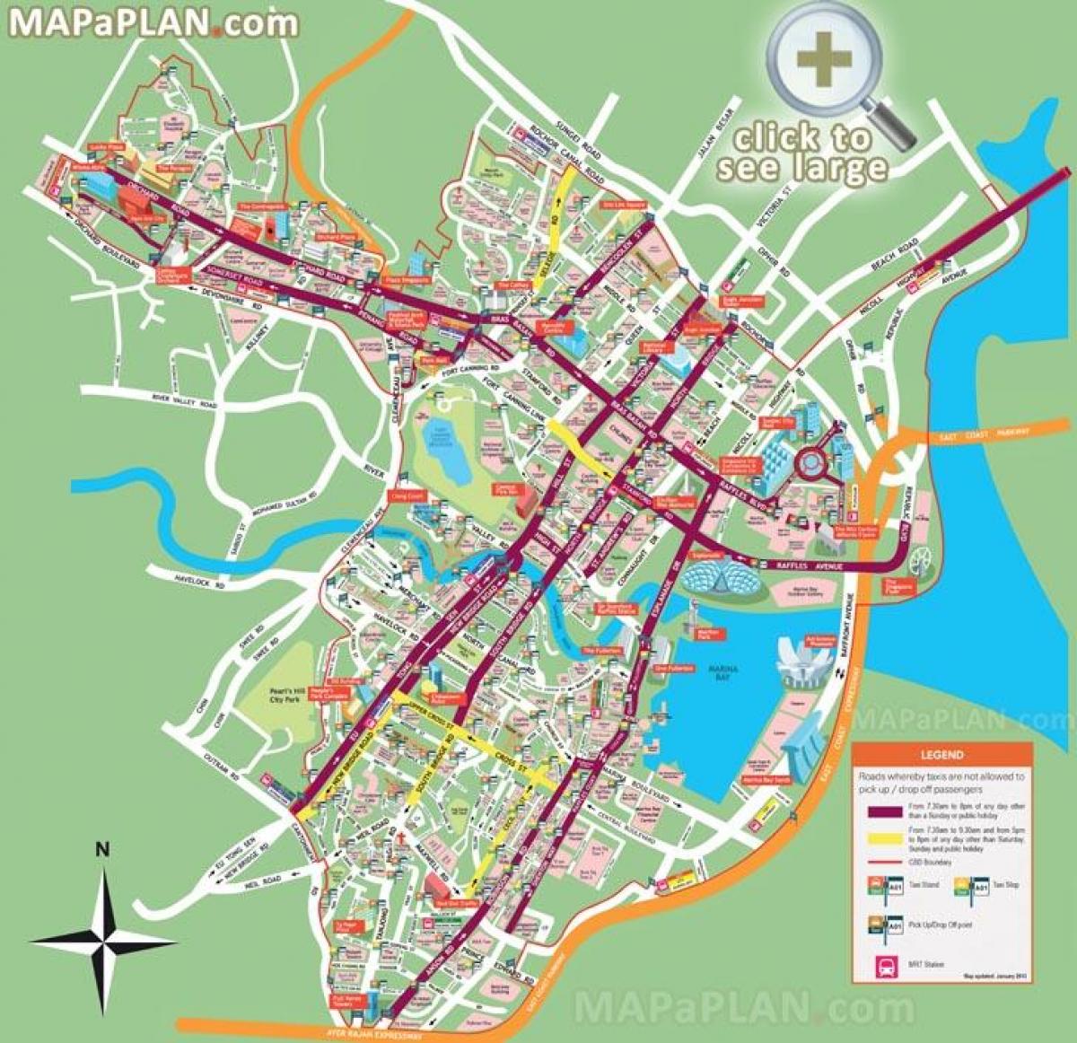 Singapore turistikohteet kartta