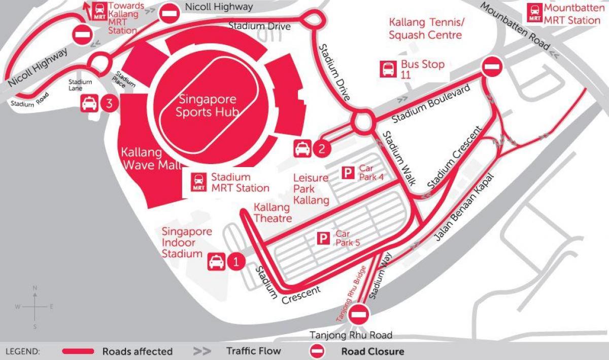 kartta Singapore sports hub