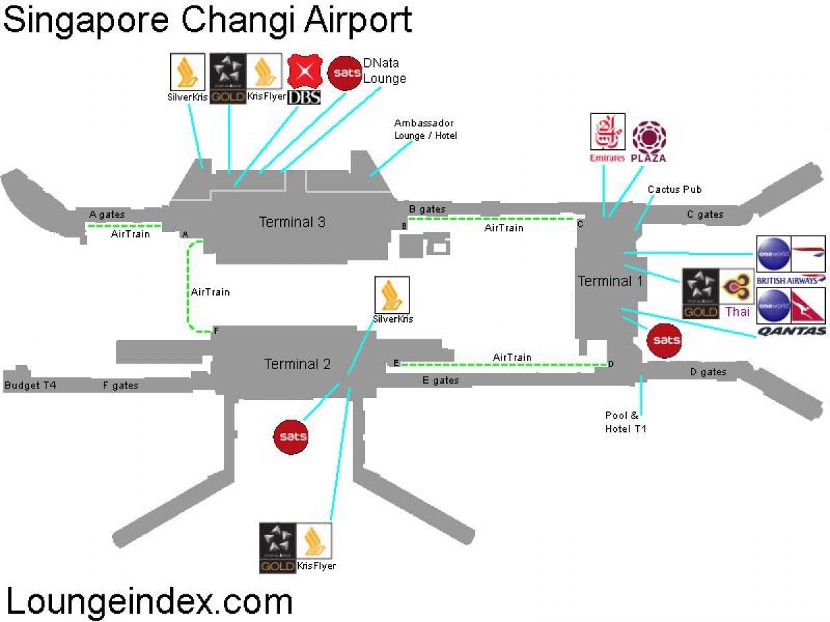 kartta Singaporen lentokenttä