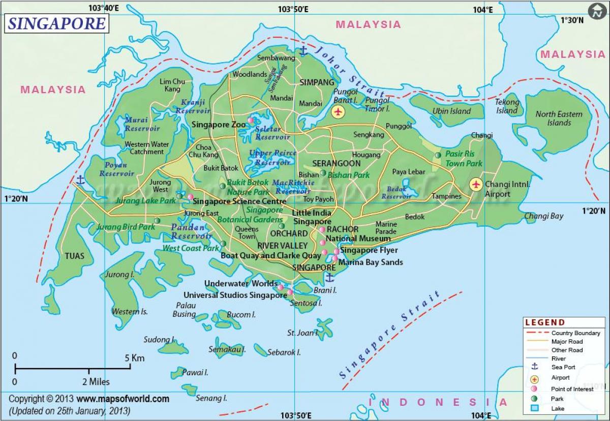 Singaporen sijainti kartalla
