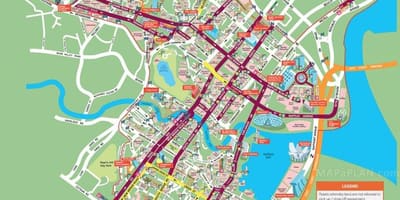 Singapore turistikohteet kartta